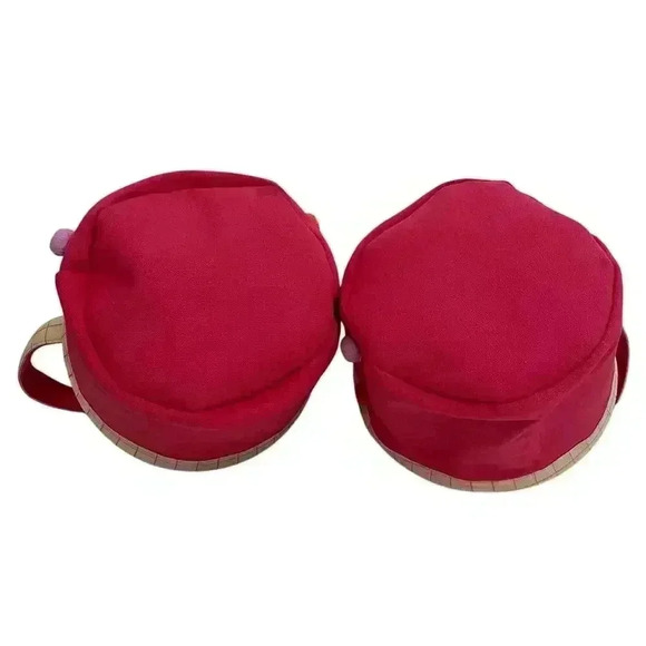 Embroidered Bunny Happy Easter Basket Canvas Pink With Handle 10" - Picture 6 of 6